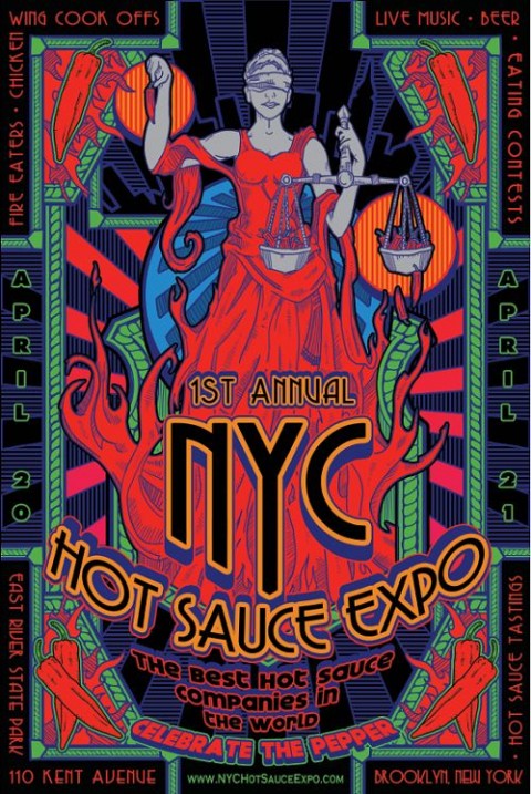 nyc hot sauce expo poster, 1st annual nyc hot sauce expo poster,