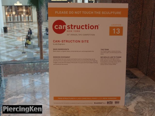 canstruction new york 2016, construction, construction new york, brookfield place